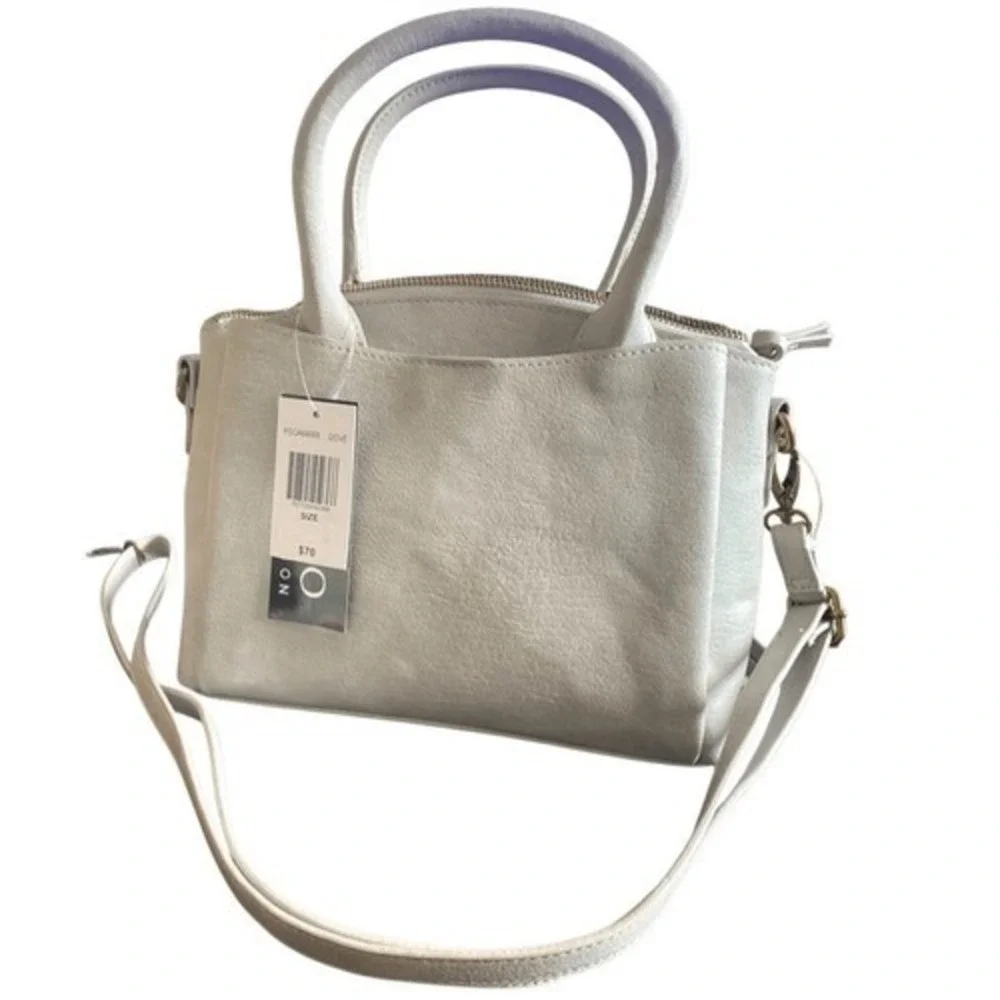 Bueno Crossbody Satchel Bag Women OS Dove Grey New Vegan Leather Top Handle Tote